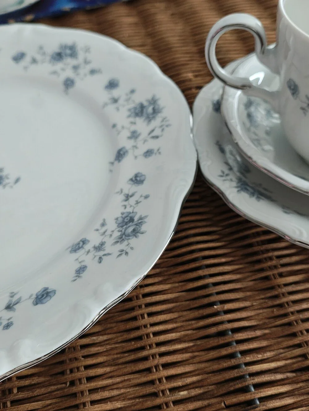 vintage Johann Haviland Blue Garland fine china set made in Bavaria, Germany